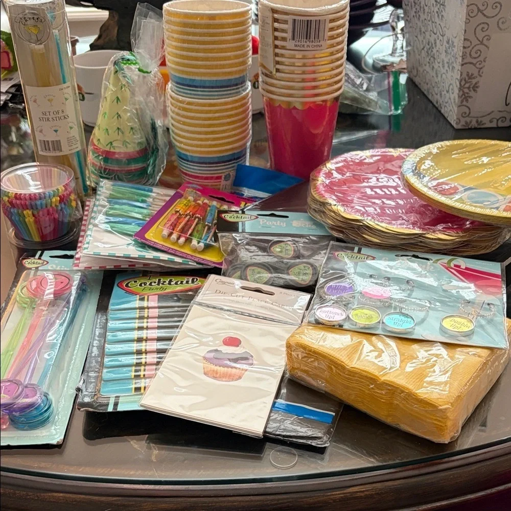Adult party supply bundle - 202 pieces- colorful and Fun.
